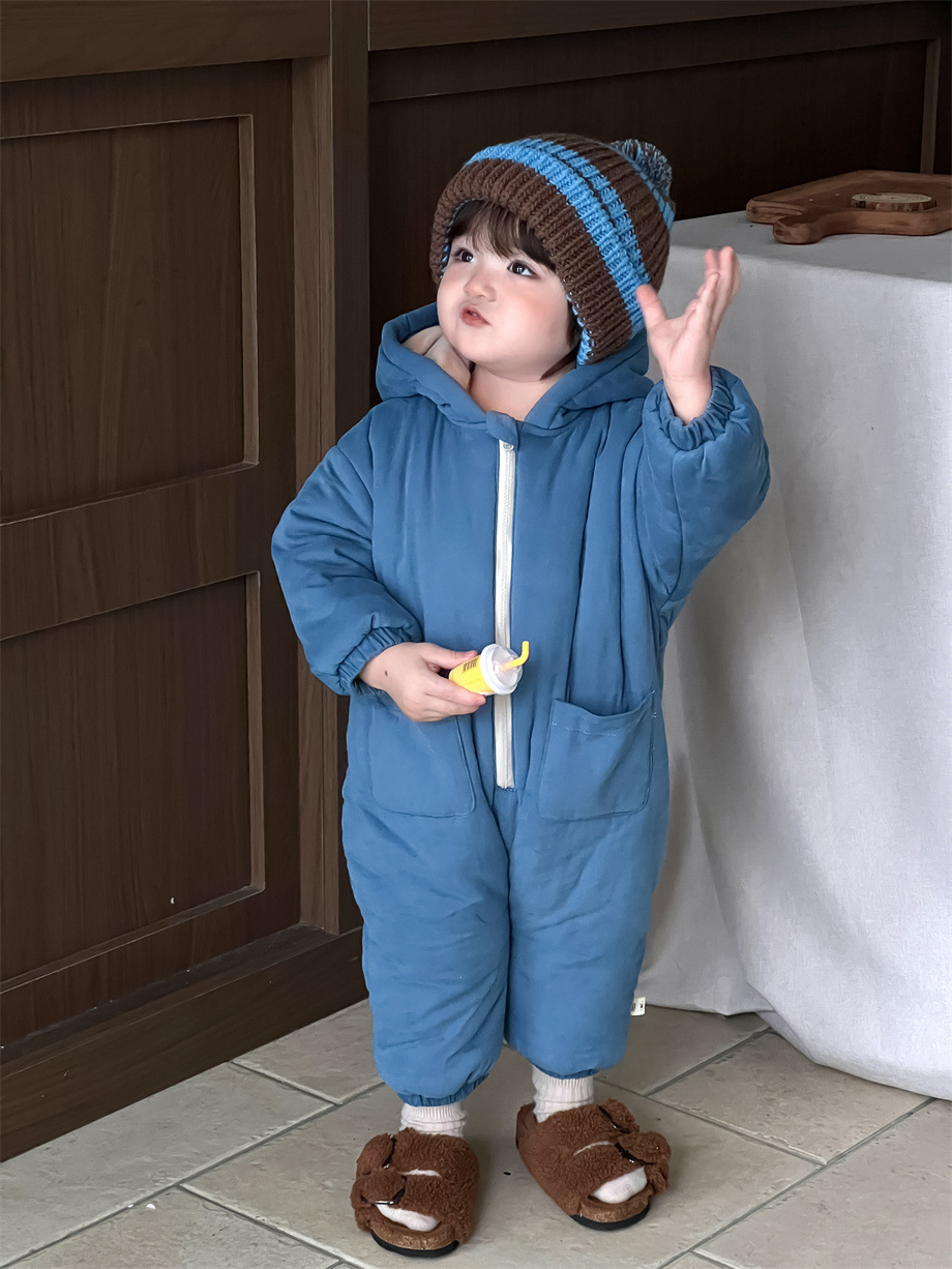 Ropa infantil de otoño y invierno 2024 bebés de otoño y invierno ropa de algodón de escalada de ropa infantil coreana para bebés gruesa ropa unida