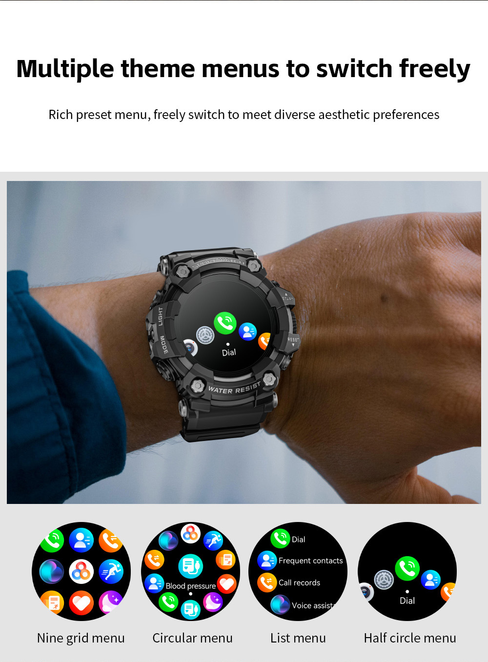 LOKMAT foreign trade outdoor sports smartwatch ATTACK GT Bluetooth Call Compass Flashlight Music undefined