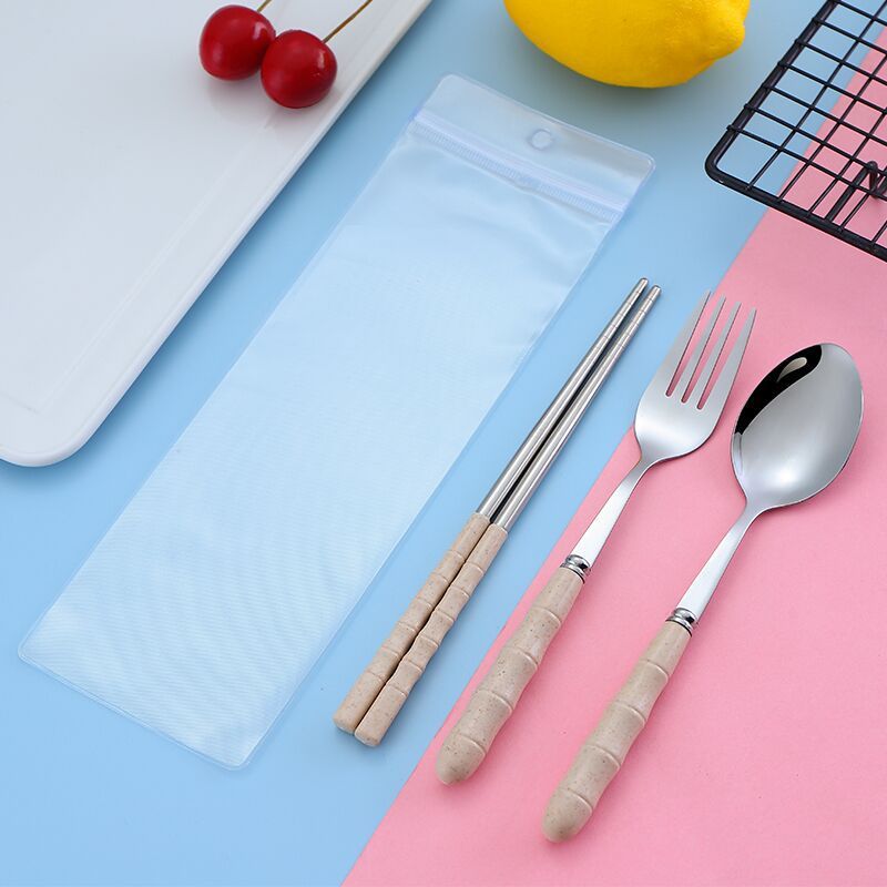 오메가-[숟가락+젓가락+포크+가방] 4종세트