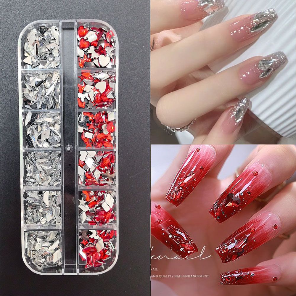 Accesorios para uñas Mini diamantes para uñas Diamantes planos de forma especial Blanco rosa champán Accesorios para uñas súper brillantes