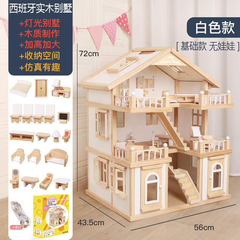 Juego de madera transfronterizo juguetes educativos esquina casa de muñecas villa castillo habitación de niños simulación escena de la vida