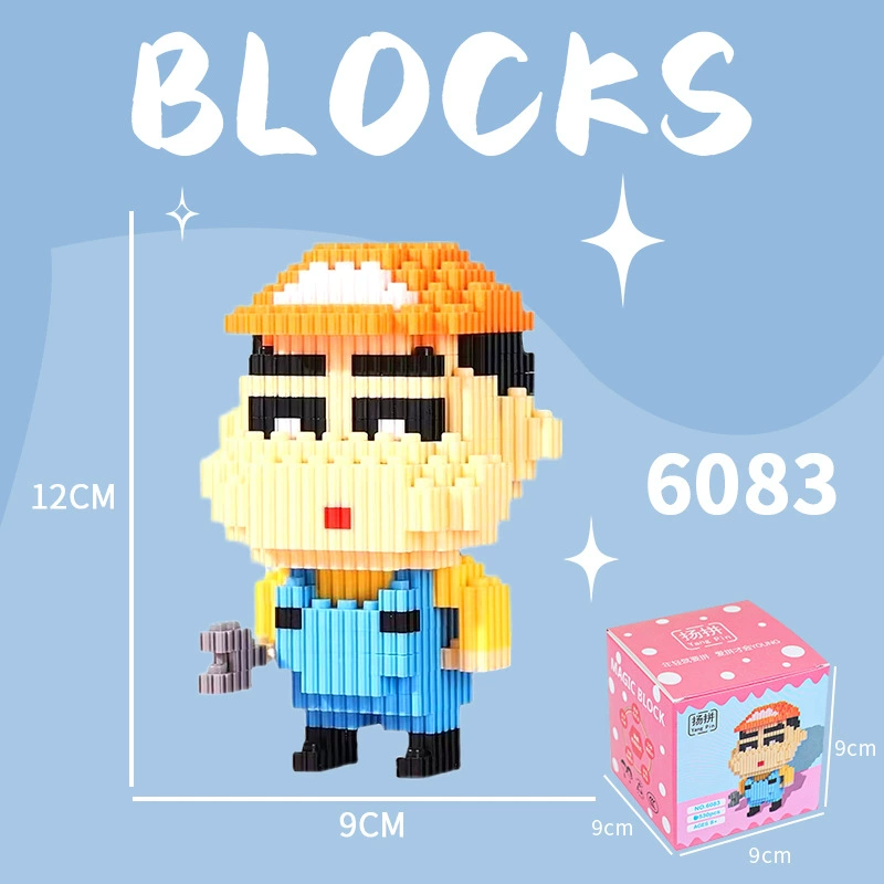 Cartoon Building Block Toy Set, Mini Constructor Doll, 9×9×9 cm, Assorted Character Designs