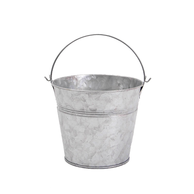 Los fabricantes suministran pequeño cubo de hierro venta al por mayor apenado metal maceta de hierro Cubo de hierro palomitas de maíz simulación de maceta