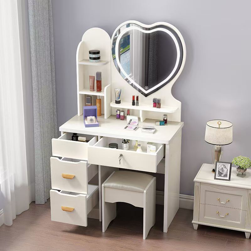 Alta sensación de ensamblaje de dormitorio mesa de maquillaje mini gabinete de maquillaje en línea popularidad moderna simple mesa de maquillaje