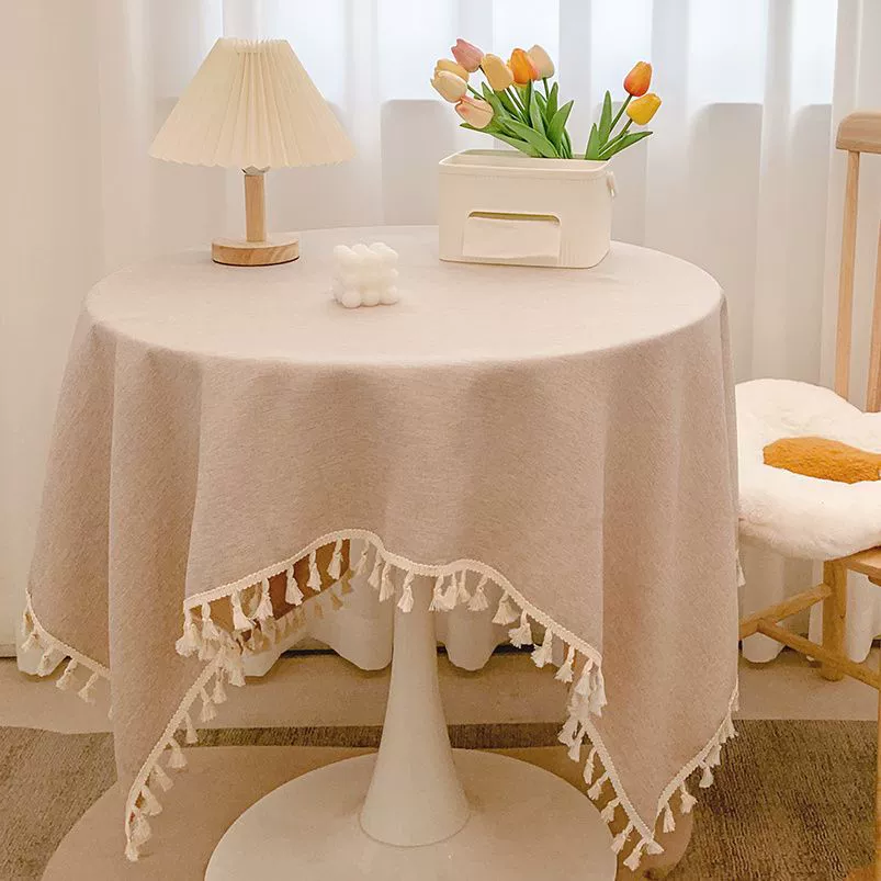 Скатерть INS Wind Milk Camellia, настольная ткань, хлопок-лен, художественная легкая роскошная атмосфера, для круглого стола