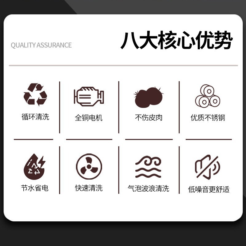 Xuzhong frutas y verduras máquina de limpieza automática multifuncional comercial melón y fruta máquina de lavado de burbujas surf cepillo continuo máquina de lavado de verduras image 3