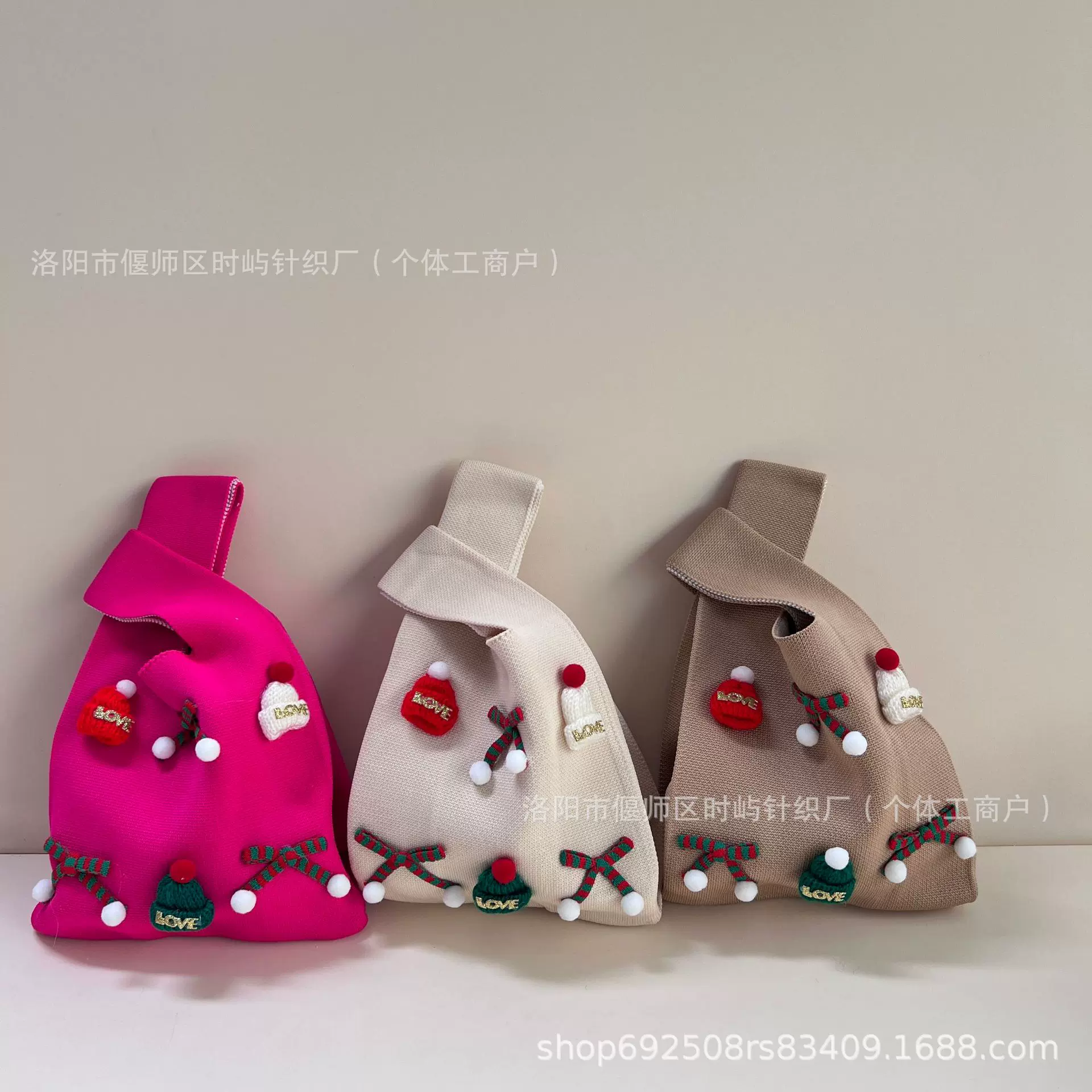 小方包女士手提包针织包彩色小花百搭单肩斜挎包手拎包背心包批发