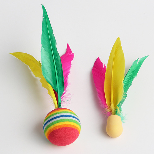 Badminton racket three hair ball high bounce big head shuttlecock racket rainbow ball shuttlecock Oxford ball