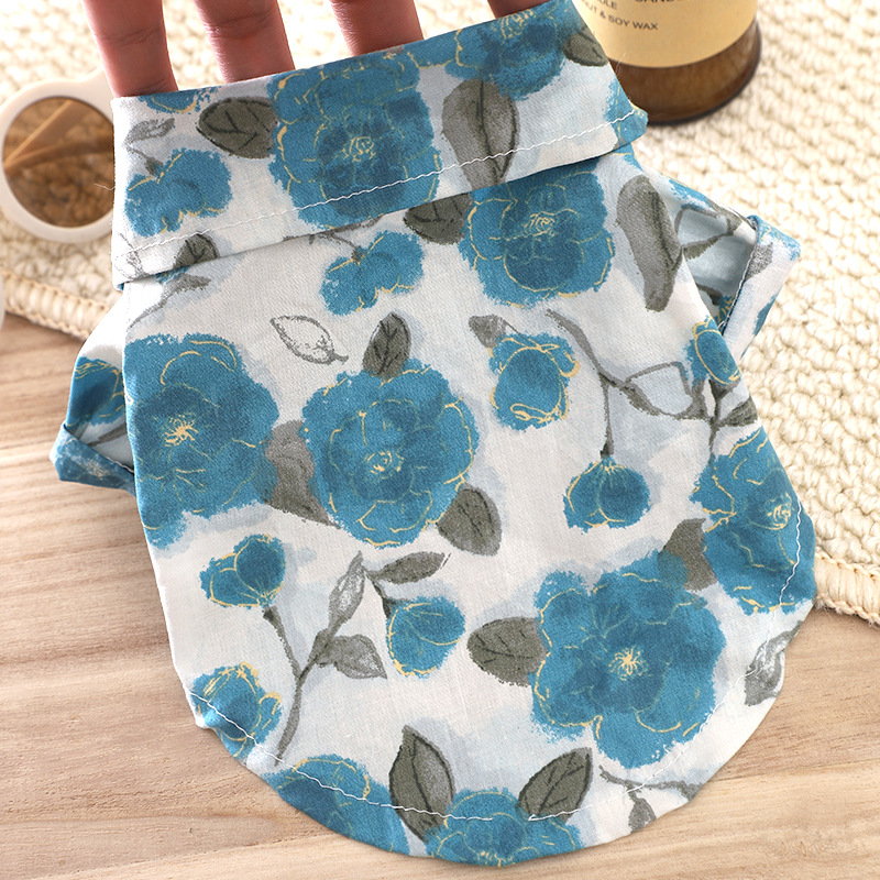 Fabricante mayorista de ropa de verano para perros, color rosa, camisa ligera para Bichón Frisé, Teddy y perros pequeños, diseño sencillo._voghion.com