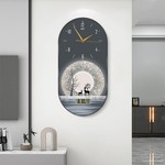 现代简约客厅沙发背景墙装饰画餐厅钟表挂画带万年历电子时钟壁画