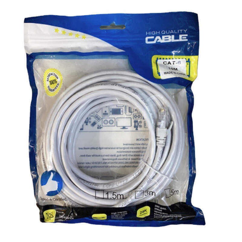 Wholesale super six kinds of finished computer network cable twisted pair with crystal head copper clad aluminum Gigabit six kinds of finished Network cable