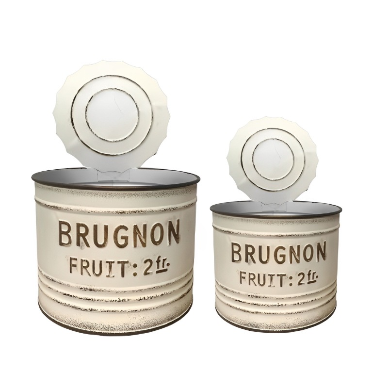 주석 꽃 냄비 통조림 식료품 스타일 홈스테이 레트로 향수 정원 테라스 발코니 장식 철 꽃 냄비