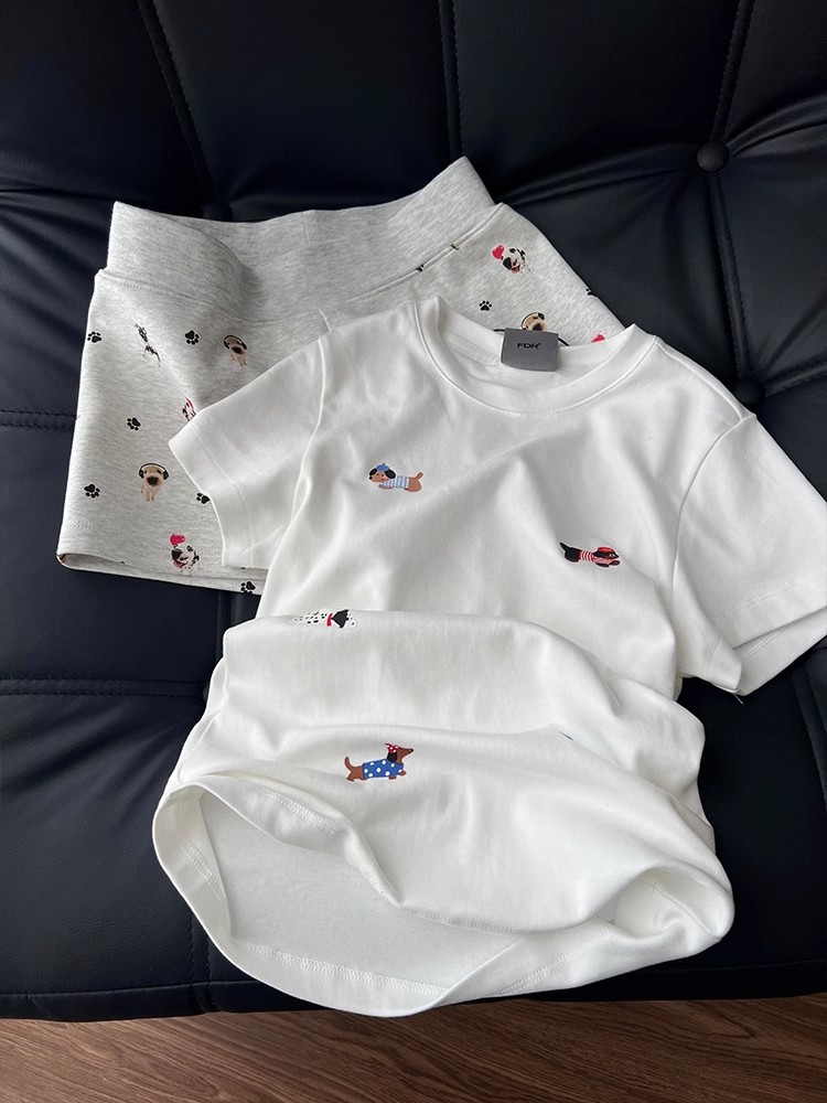 Sommar pyjamas set för kvinnor kort ärm bekväma hemkläder_voghion.com