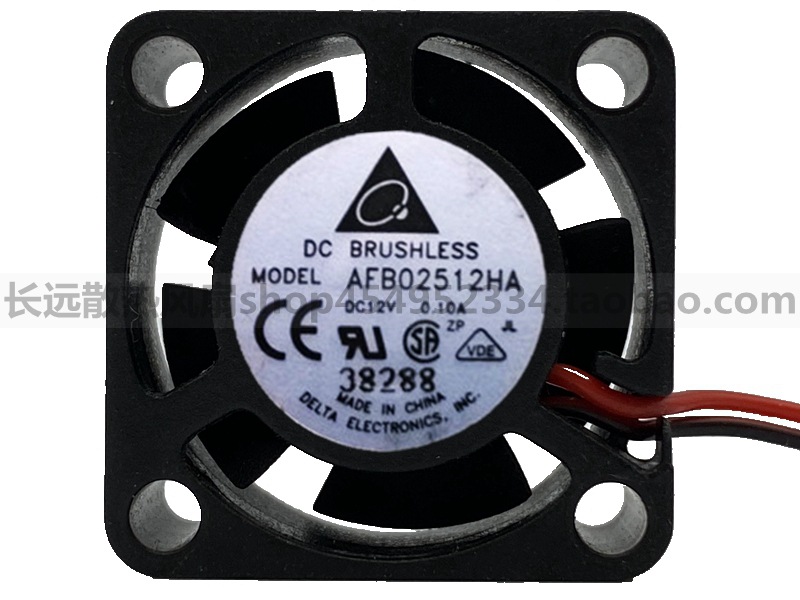 台达 Delta 2.5cm 2510双滚珠散热风扇 12V 0.10A AFB02512HA 2线