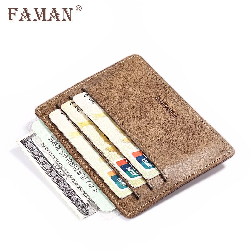 Cartera ultrafina Cartera de conducir de cuero para hombre Cartera de conducir para mujer Cartera de tarjeta Cartera de crédito de posición de tarjeta múltiple Cartera pequeña