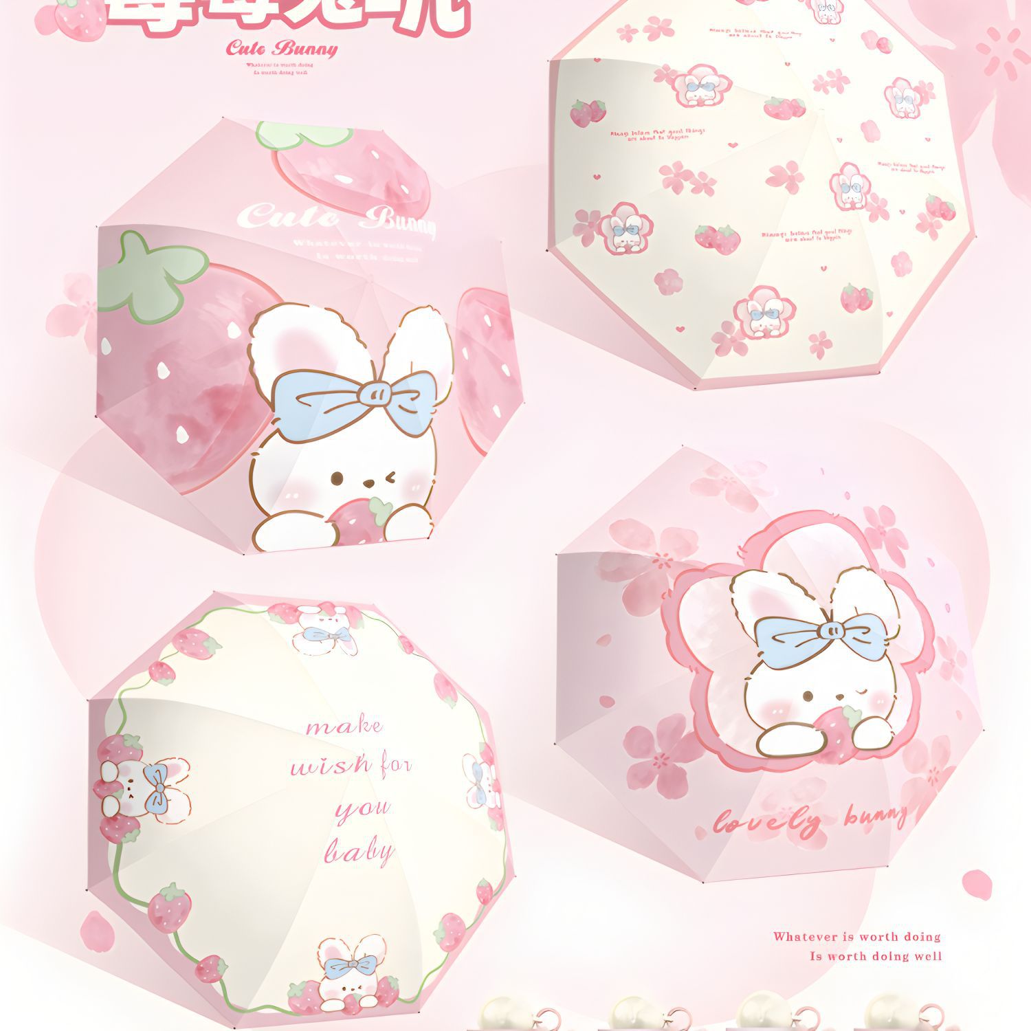 hand-open three-fold flip-out vinyl sunshade rain or shine dual-use umbrella cartoon young girl anti-uv umbrella customization