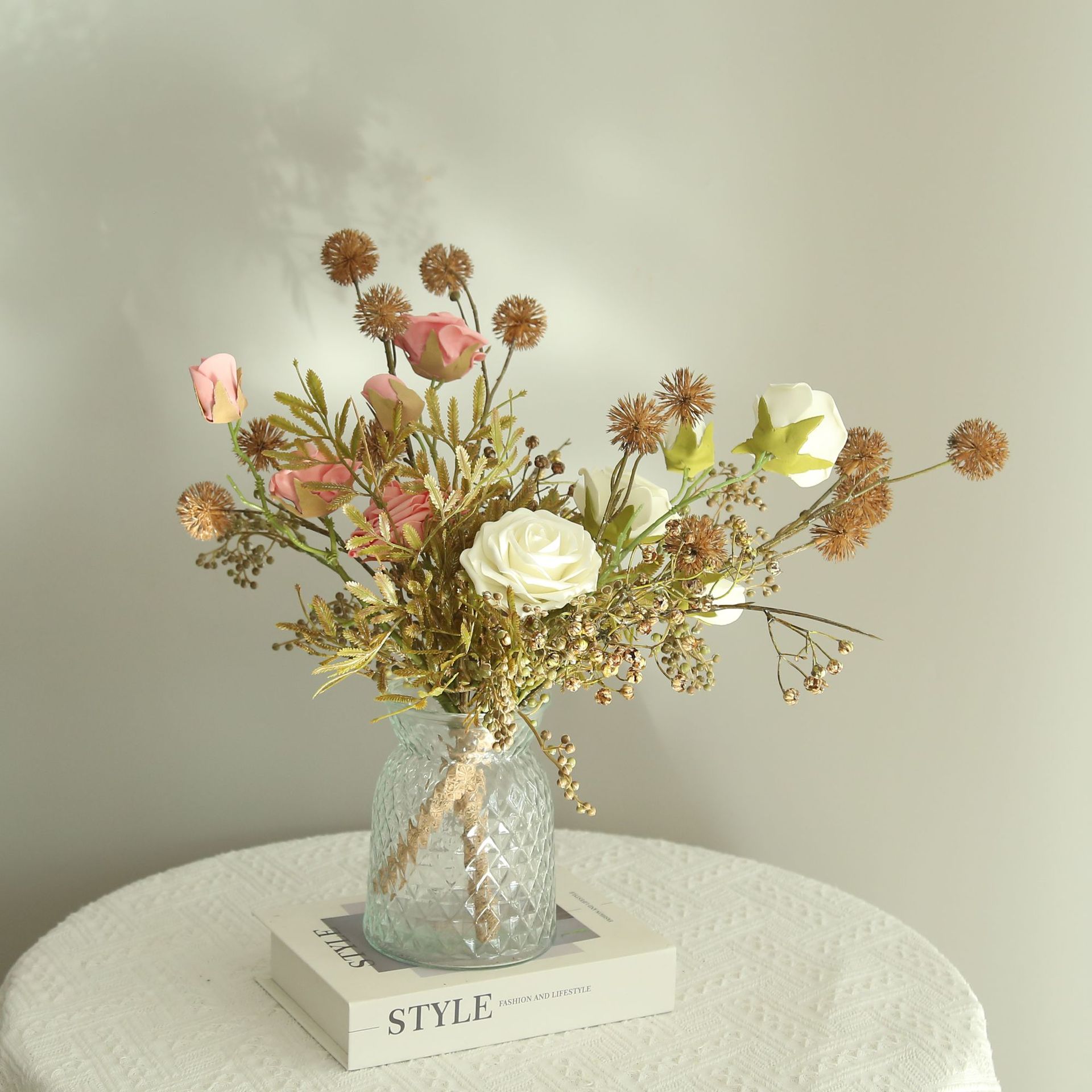 Rosas de frutas secas retrógradas flores simuladas nuevos productos explosivos de alto nivel sensación de simulación de rosas accesorios de fotografía de boda para el hogar