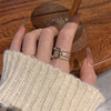 Fashionable golden ring, on index finger, Korean style, internet celebrity, pink gold