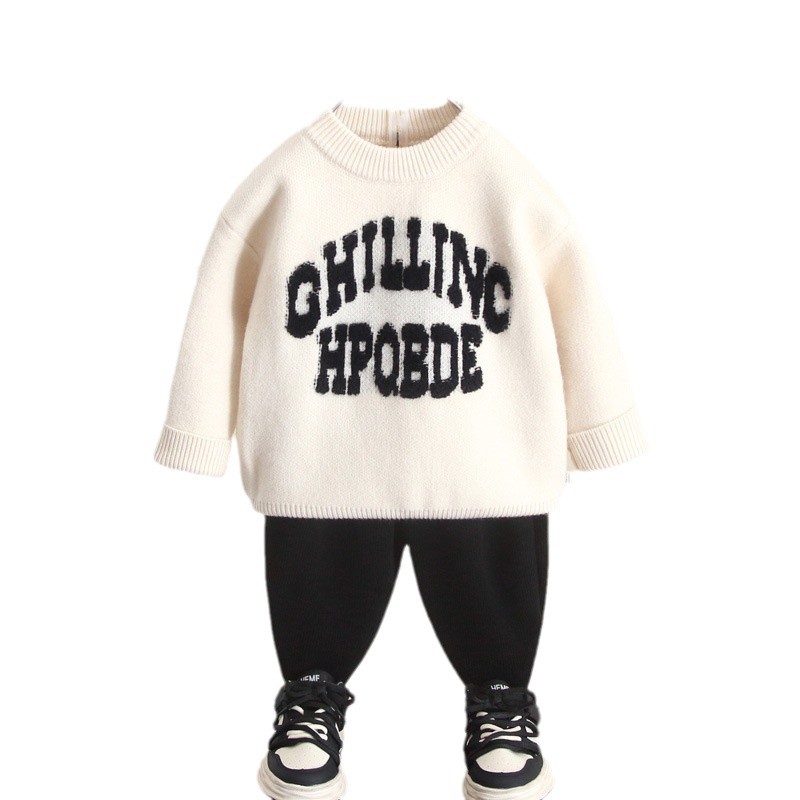 6934 suéter grueso para niños suéter de punto coreano bebé 2025 otoño e invierno nueva ropa para niños suéter de invierno cálido