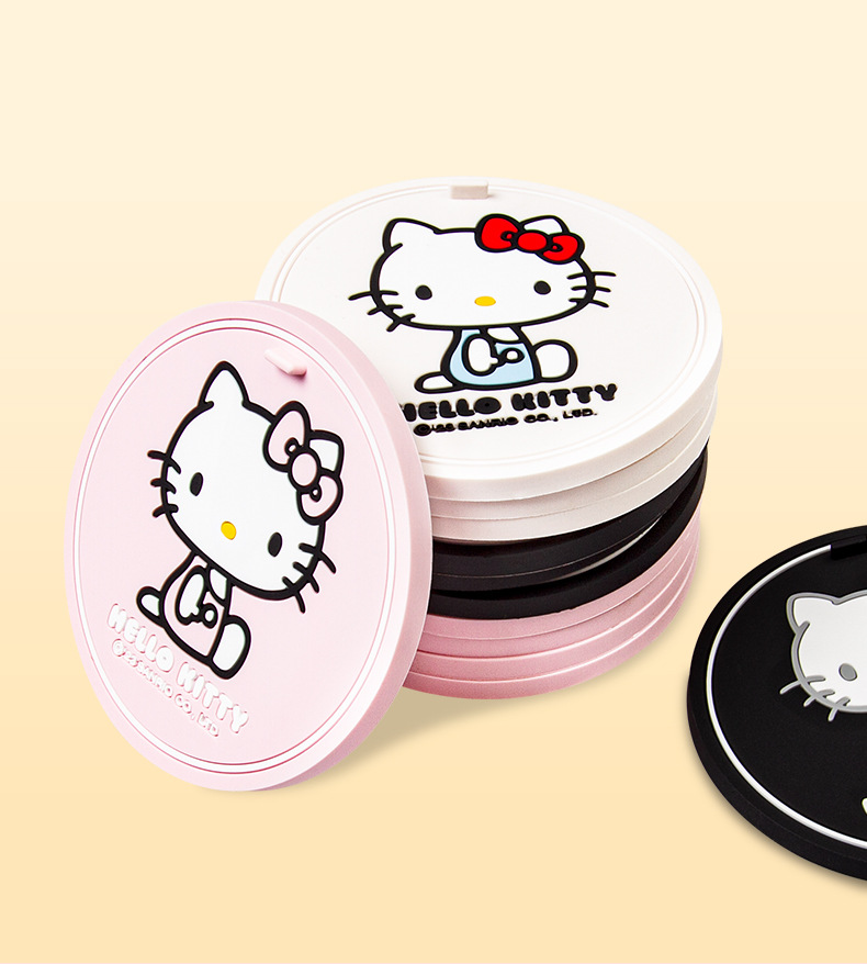 kitty Car water coaster car coaster universal water Cup tank non-slip mat cartoon cute lady car interior decoration
