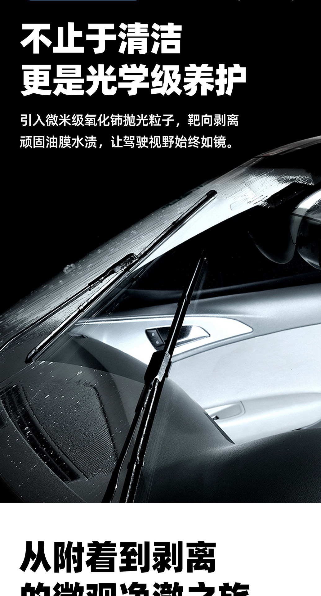 Car oil film remover, specialized for front windshield, no-clean, powerful oil film removal, coating polishing paste cleaner