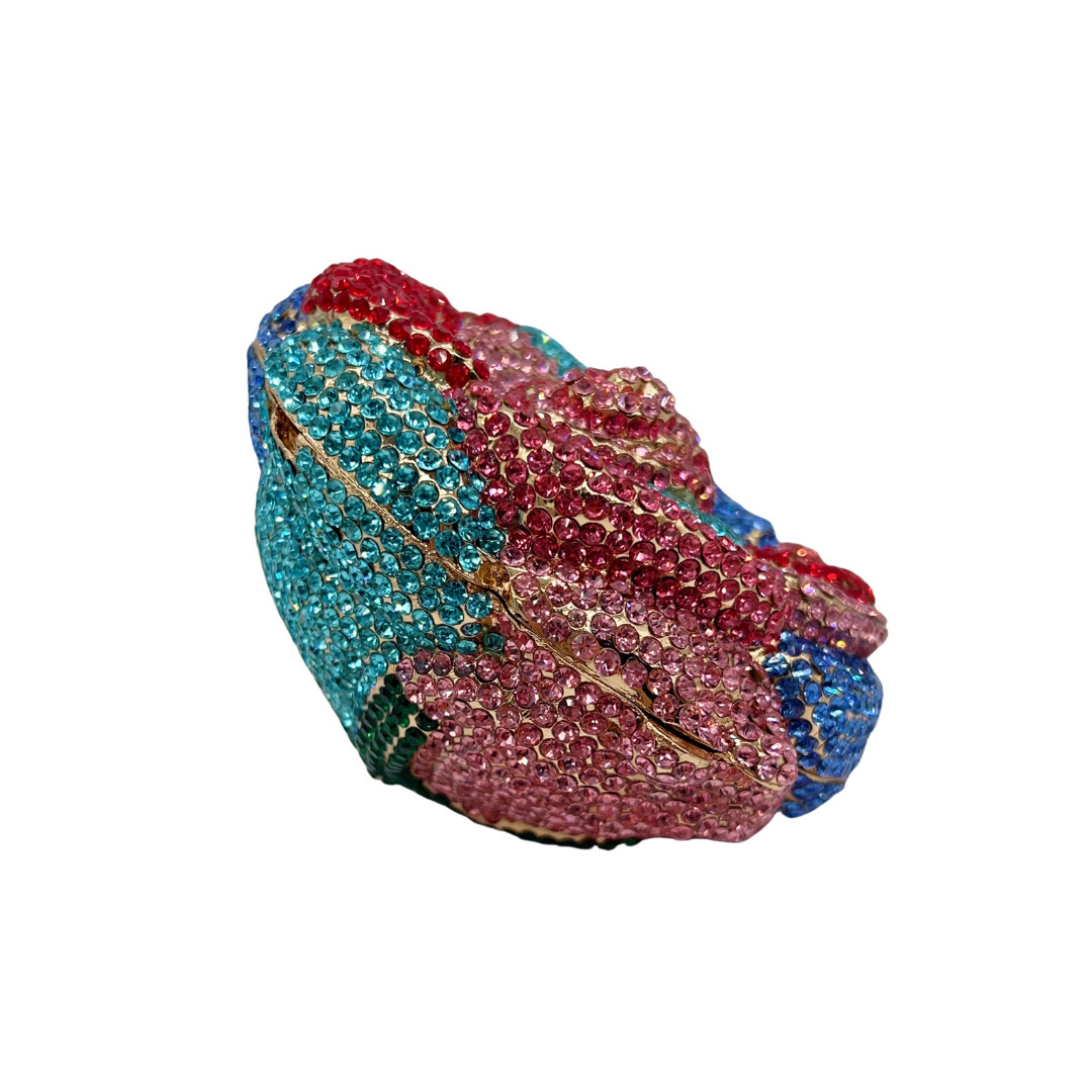 Bolsa de cristal transfronteriza con diamantes para la cena bolsa de mano de brotes de flores de lujo ligera bolsa de banquete de diamantes de color