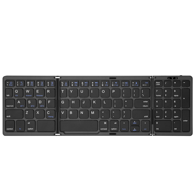 B089 triple plegable inalámbrico bluetooth conveniente teclado ultra delgado compatible multisistema tableta portátil tipo-c