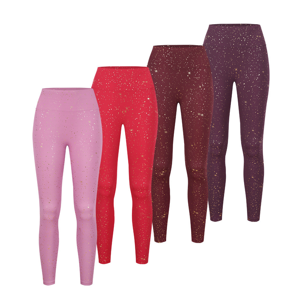 [Spot] LD nueve pantalones dorados de cintura alta, caderas desnudas, pantalones de pilates para mujeres.