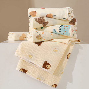 Processing and Customization of Baby Pure Cotton Wrinkled Cloth Bag Single Baby Wrap Newborn Delivery Room Quilt Wrapped Bath Towel