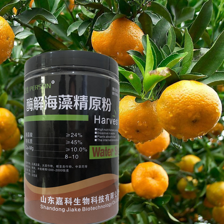 柑橘专用海藻精原粉 海藻酸超浓提取生根膨果着色 有机水溶肥10KG