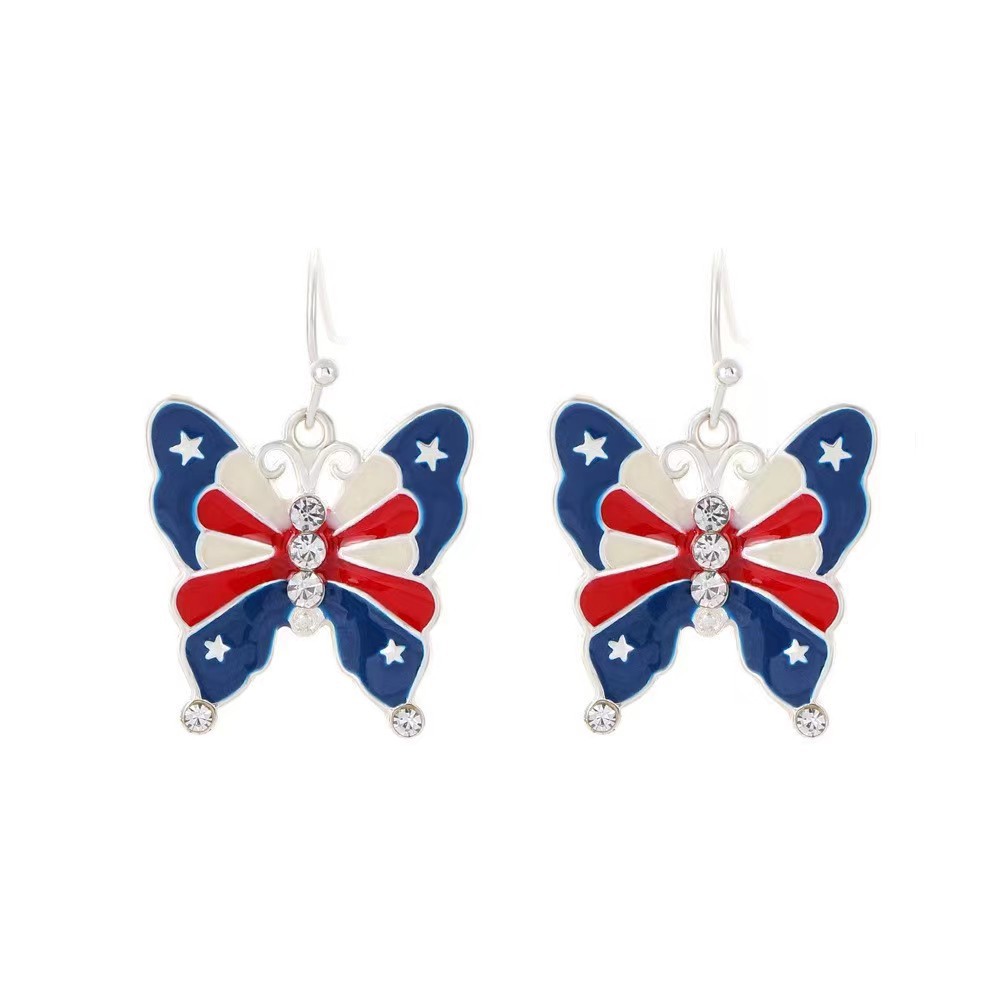 10g Weight 925 Sterling Silver Ear Needle Material Drop Earrings Classification 1 Pair Quantity Holiday, Daily Occasion Zinc alloy Material Independence Day Festival Heart Shape, Butterfly Pattern Women's Gender Classic Style Style Classic Style Heart Shape Butterfly Zinc Alloy Drop Earrings For Women's Holiday Daily 7
