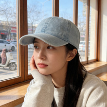 帽子男牛仔棒球帽女显脸小复古百搭防晒帽休闲遮阳四季款鸭舌帽潮