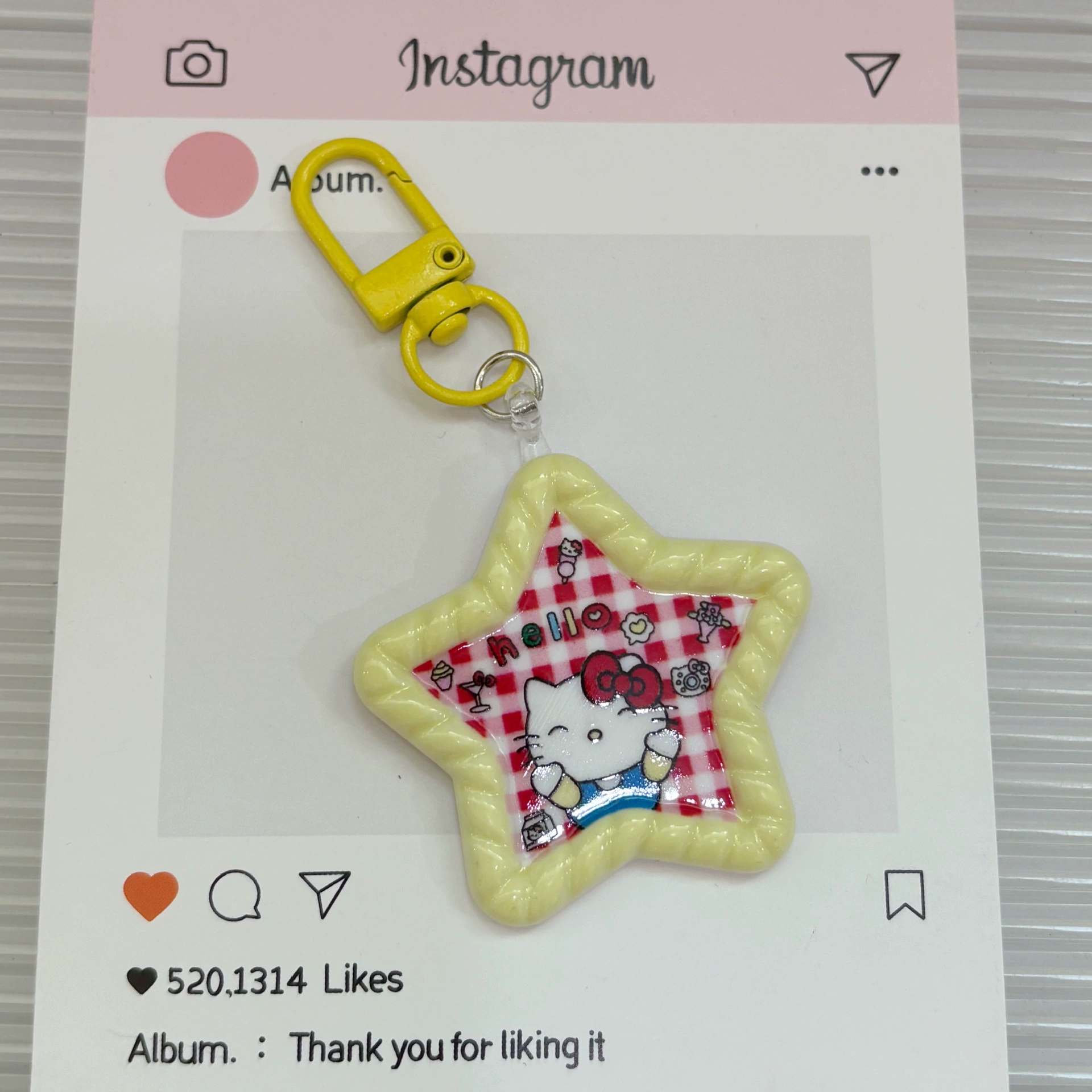 Подвеска для сумки Hello Kitty звезда, мультяшный брелок, разноцветные варианты (0,03 кг)
