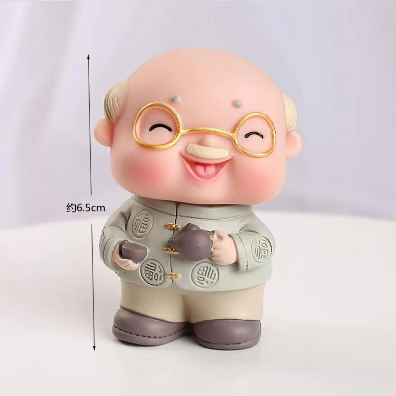 祝寿蛋糕装饰摆件寿竹吉祥如意锦鲤鱼福袋过寿老人烘焙插件配件|undefined