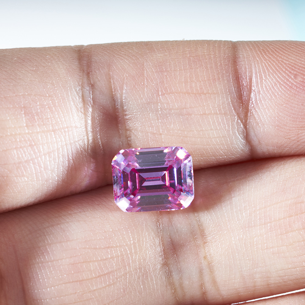 Esmeralda cortada rosa diamante de piedra de mosaico colorido con código de certificado piedra desnuda al por mayor joyería DIY Wuzhou