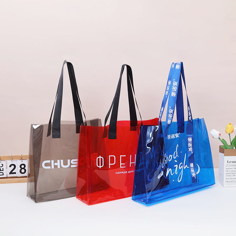 Nuevo bolso de jalea transparente bolso de compras letras PVC bolso de gran capacidad promoción logo personalizado