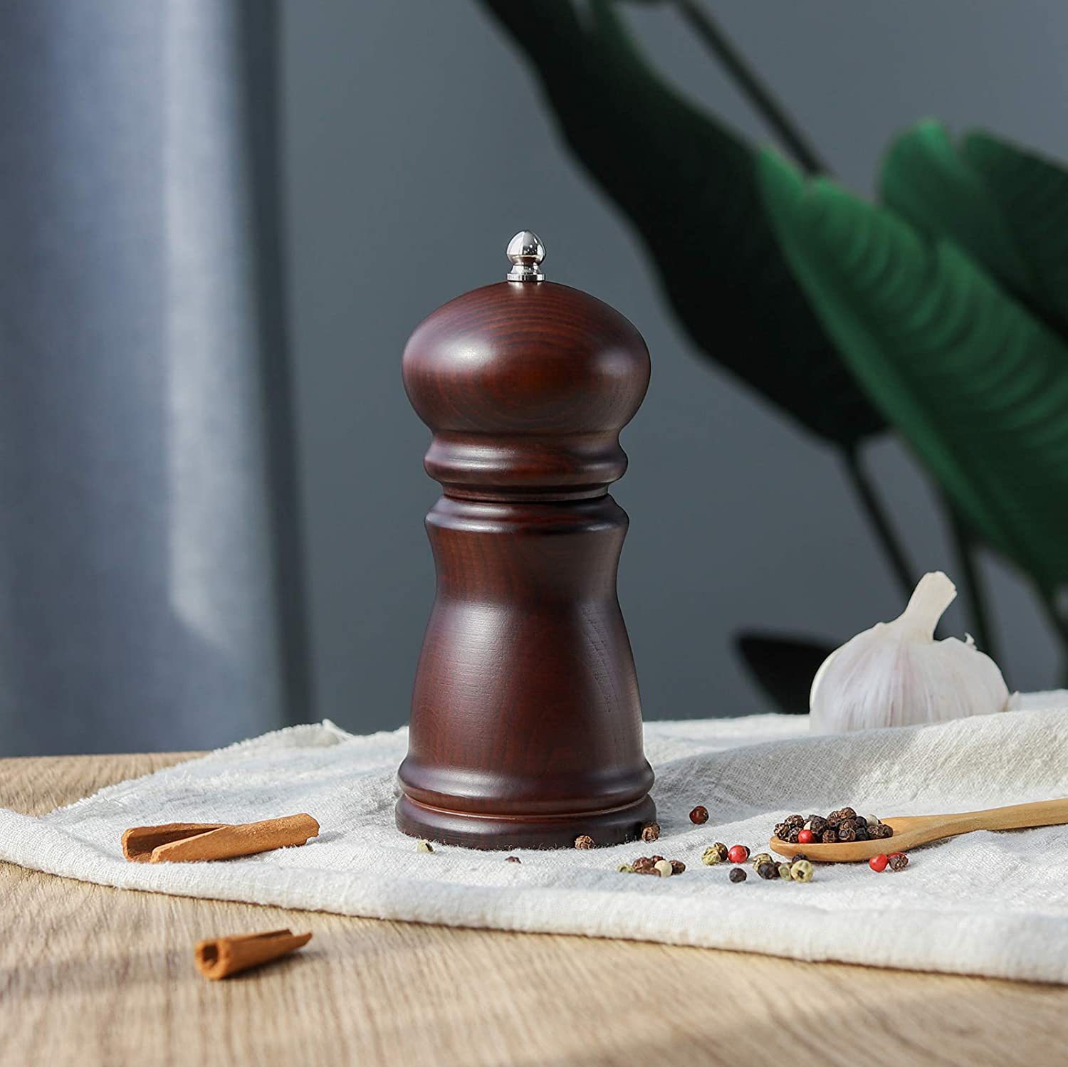 Condimento botella Molino de pimienta molino de especias cocina de madera molinillo de pimienta manual molino de pimienta molinillo de pimienta