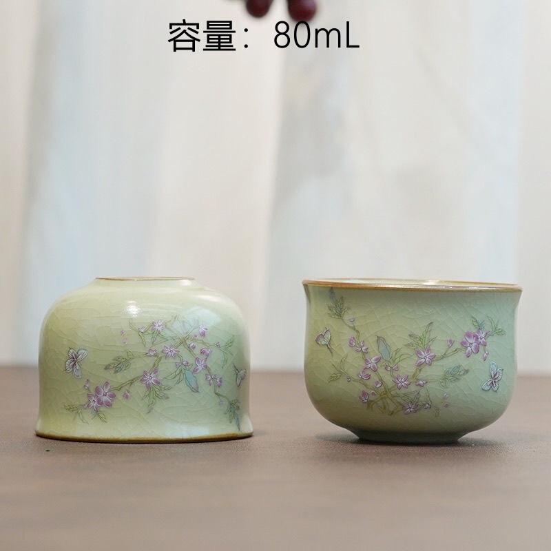 汝窑茶杯珐琅彩品茗杯泡茶杯开片主人杯客杯个人杯陶瓷纪念伴手礼|undefined