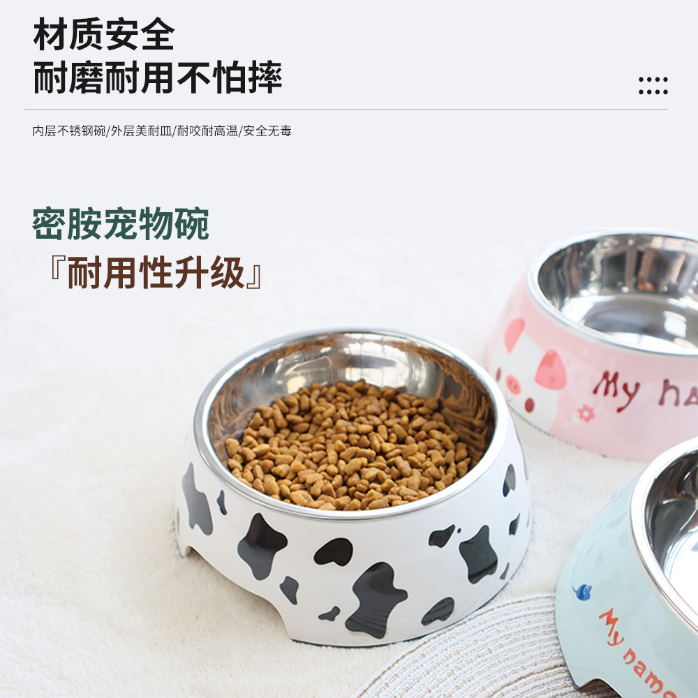 Maceta de comida para perros de doble capa, tazón de comida para gatos de acero inoxidable, tazón de comida para gatos para evitar volcar el tazón de agua para perros, tazón de comida para mascotas para perros grandes