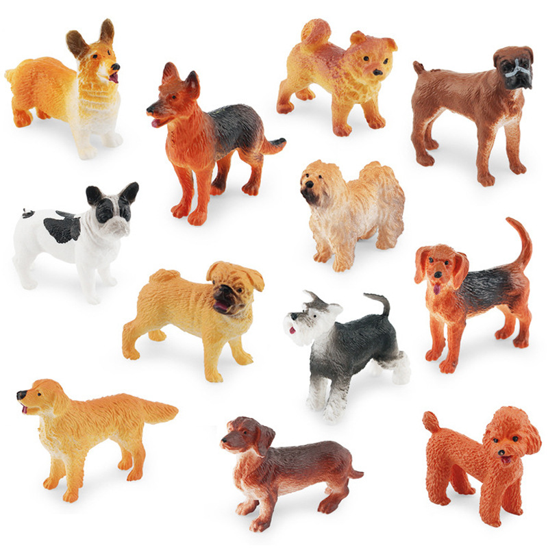 De los niños simulación animal sólido mini Shiba Inu Schnauzer Peluche Corgi arena traje de perro juguete modelo estático
