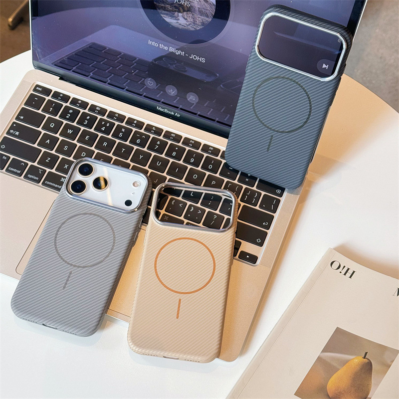 iPhone17promax手机壳适用苹果17Air磨砂硬壳磁吸碳纤维纹理新款|undefined