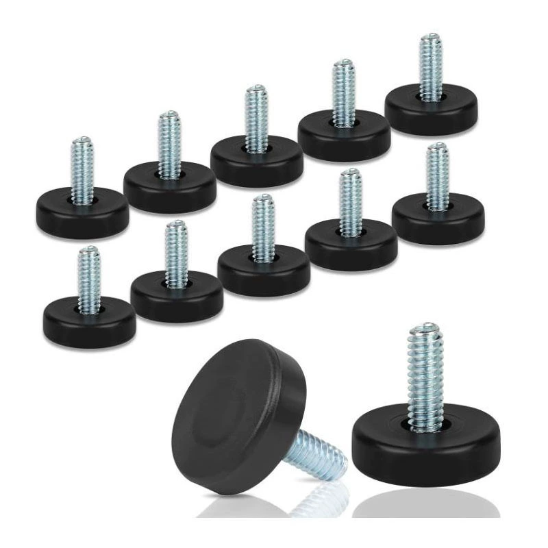 12 регулируемых мебельных ножек с резьбой, ввинчиваемые выравнивающие ножки 1/4 дюйма, мебельный выравниватель ножек с резьбой