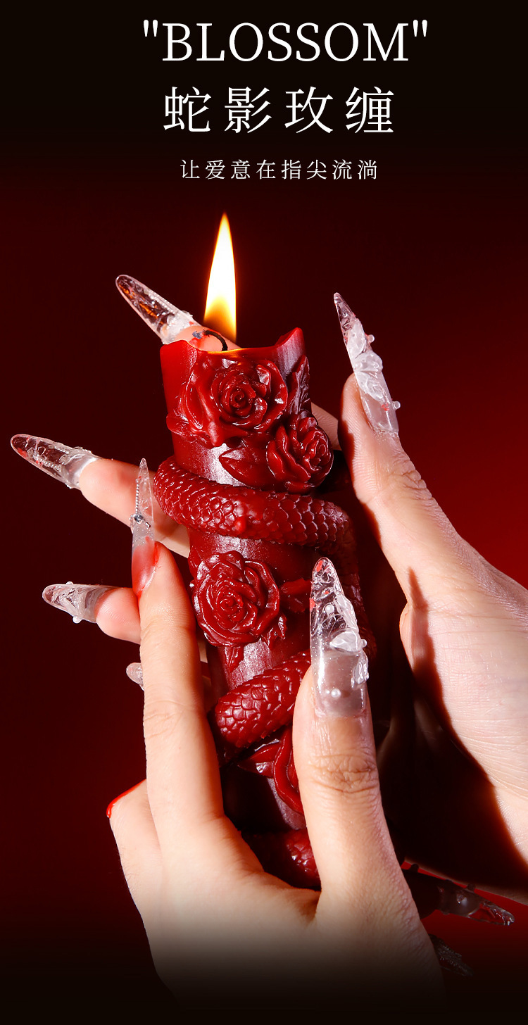 Low-Temperature Aromatherapy Massage Candle in Red, Soy Wax, Roman Style — detail image 21