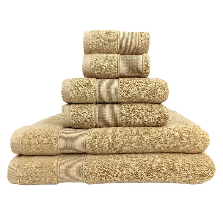 Pure cotton bath towel six-piece set combed cotton 2 square towels 2 hand towels 2 bath towels Bath towels Amazon factory wholesale