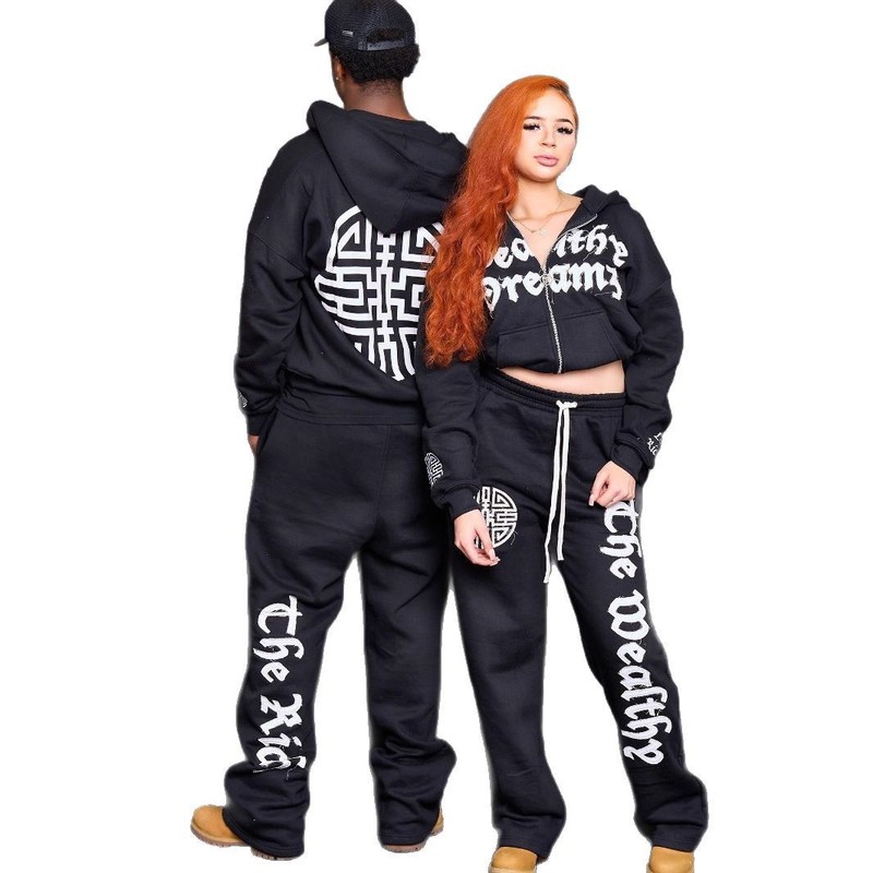 ヨーロッパとアメリカのクロスボーダー AliExpress 新しい男性と女性のストリートマルチカラープリントパーカージッパーアメリカとヨーロッパのスウェットシャツカップル|undefined
