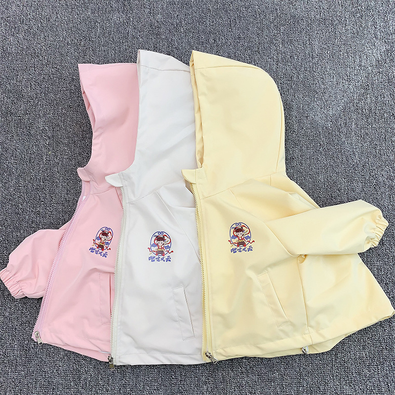2025 primavera nuevo estilo para niños color caramelo abrigo fino niños y niñas sudadera con capucha para bebés