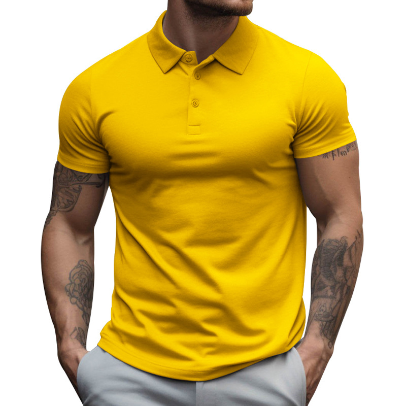Camiseta de manga corta con cuello para hombre, estilo veraniego nuevo de Temu2026, talla grande holgada, color liso, tipo polo.