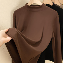 椰油绒小立领磨毛打底衫春秋冬女内搭红人上新长袖纯色上衣其他