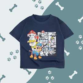 纯棉童装T恤韩版A类汪汪队卡通印花短袖上衣新款一件代发现货批发