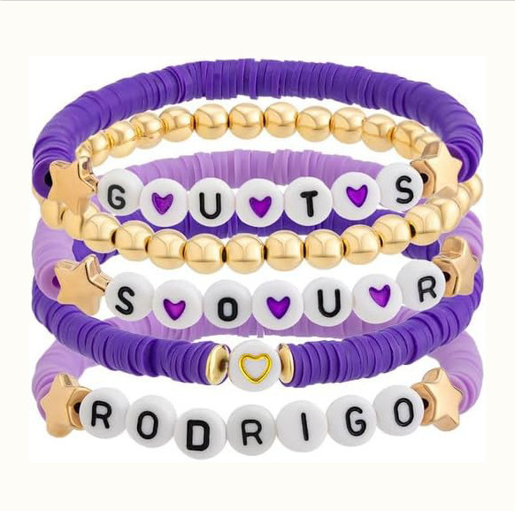 Olivia Rodrigo Album Purple Soft Pottery Bracelet Set Olivia Rodrigo Fan Bracelet